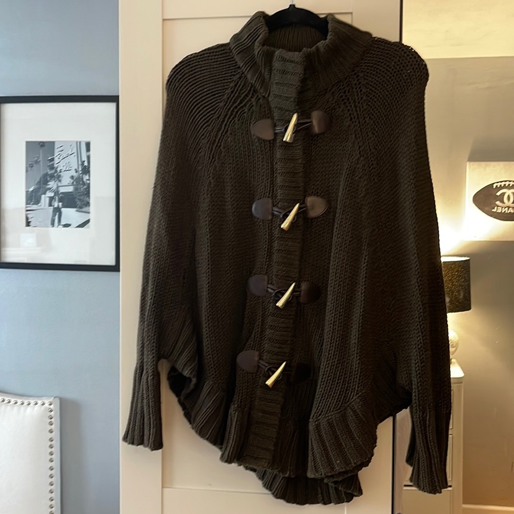 Olive Michael Kors poncho styles knit sweater